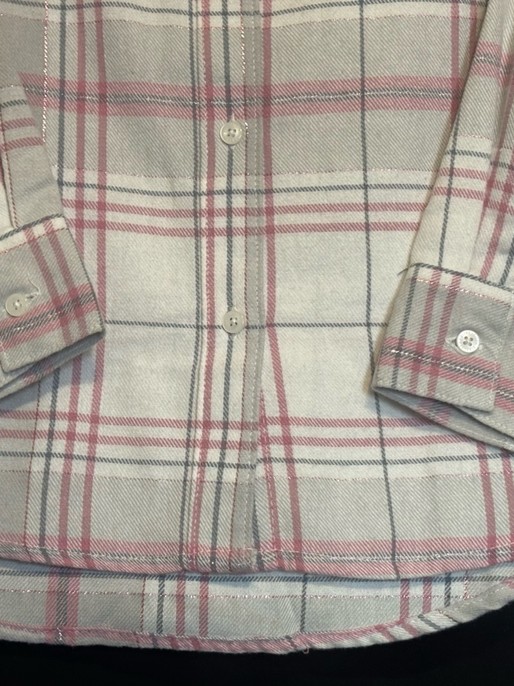 PINK COW GIRL 👢Levi's Plaid Button-Down Shirt in Cream, Pink and Gray